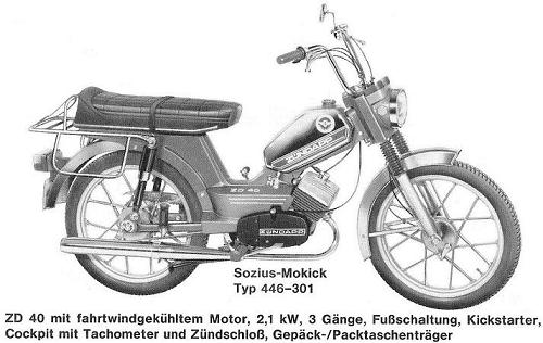 Zndapp-Schaltplan Typ 446-301 ZD 40 Mokick